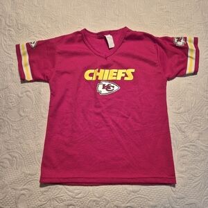 Franklin Kansas City Chiefs boys Medium mesh style short sleeve shirt VGUC